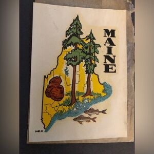 8986 State of MAINE Duro Decal Auto Luggage Decal/Sticker ORIGINAL, unused